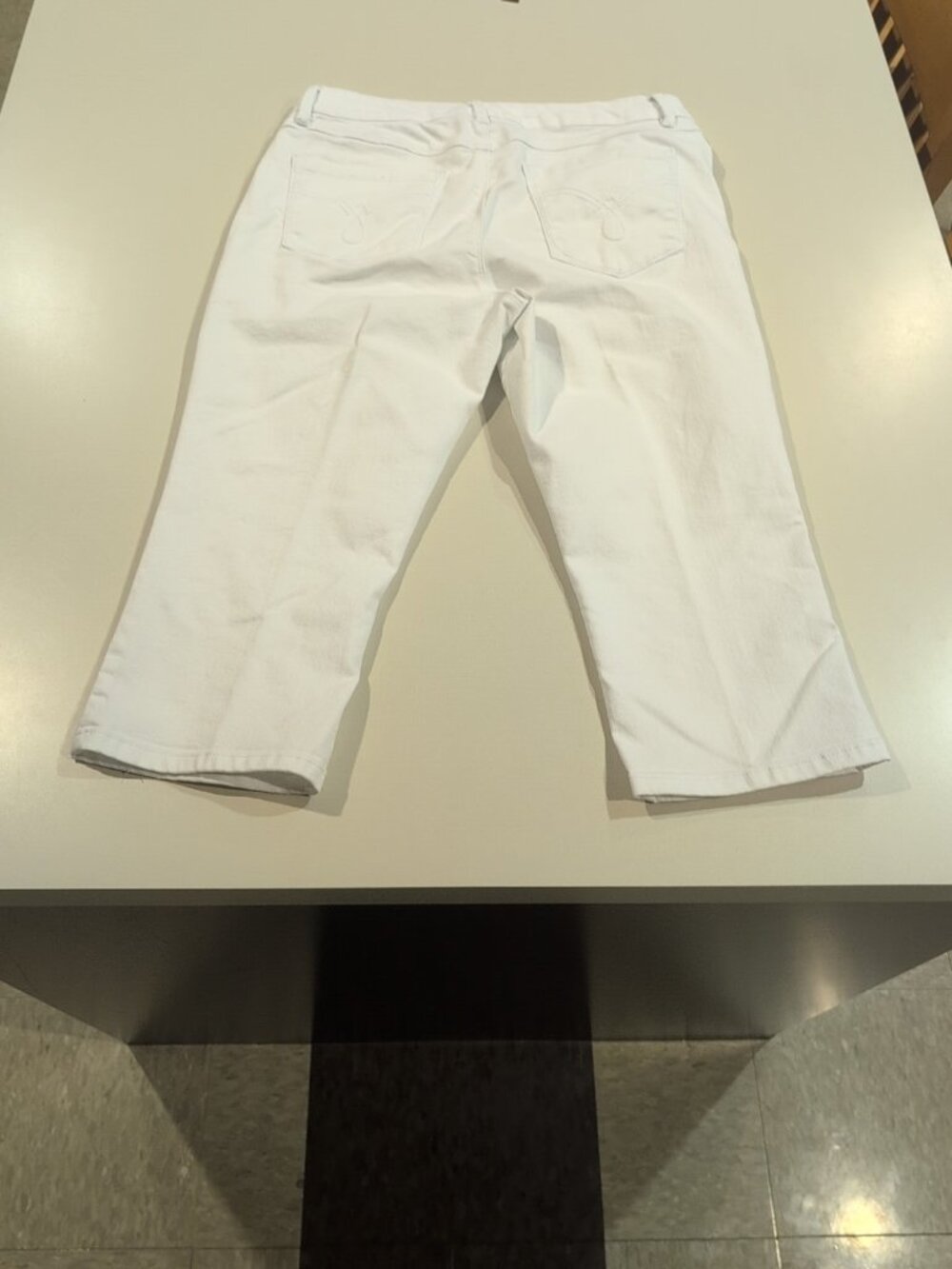 d.jeans Pants Women's Sz 10 White Straight Leg Chino Solid Pocketed - Picture 6 of 9